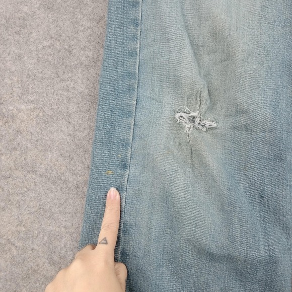 Levi S61 Jeans Men 33x30 Signature‎ Strauss Work Blue Relax Straight Distressed - Picture 10 of 13
